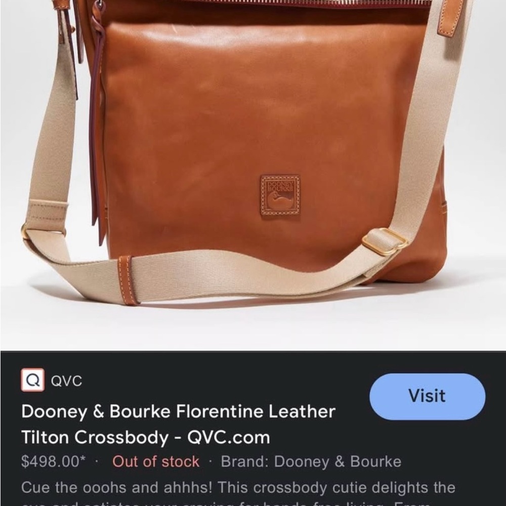 Dooney & Bourke Tan Leather Messenger Bag